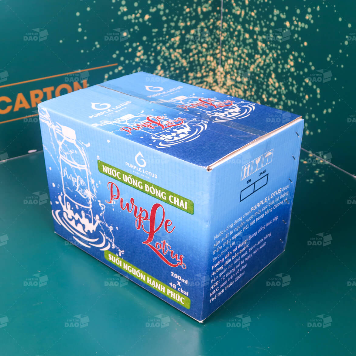 Thùng carton cán màng đựng nước suối