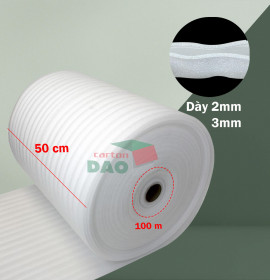 Cuộn mút xốp PE Foam 50cm bọc chống sốc hàng hóa giá rẻ