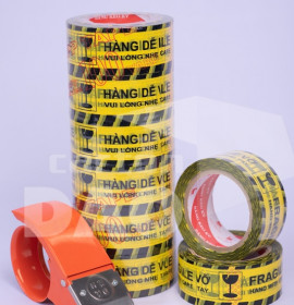 6 cuộn băng keo hàng dễ vỡ 100 Yard - 4.8cm